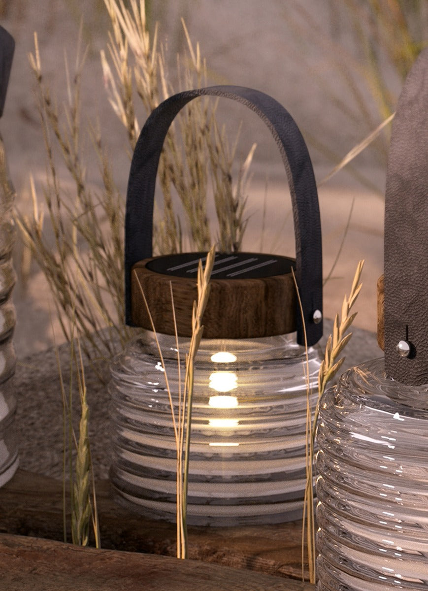 Sirius Aston Solar krukke, sort/brun - Ø12 cm. - Bahne